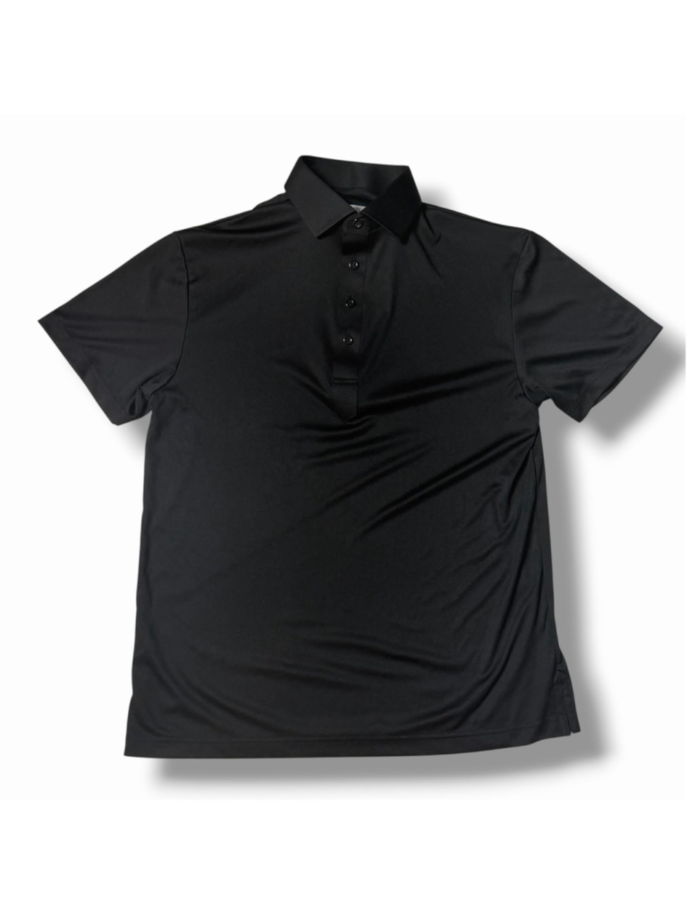 Collars & Co Mens Dress Collar Polo Shirt S Black Short Sleeve Golf Active EUC